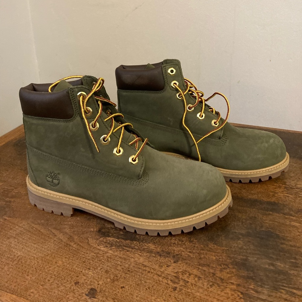 Never worn Army Green Timberland Boots